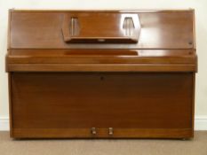 Challen 988 upright piano, iron framed and overstrung, in mahogany case, W144cm, H104cm,