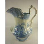 Robinson, Wood & Brownfield blue and white stoneware jug in the 'Zoological' pattern c.