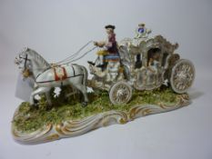 Capodimonte coach and horse group,