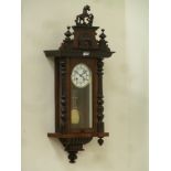 Late 19th century mahogany Vienna wall clock H91cm