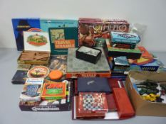Lesney and other model vehicles and a collection of vintage/retro board games in two boxes