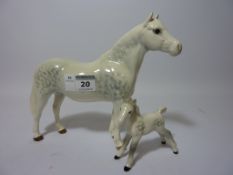 Beswick Connemara pony and a dapple grey foal (2)