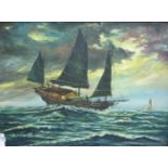 Chinese Junk in Heavy Sea,