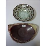 Studio pottery - Elizabeth Bailey (Kirbymoorside) bowl D24cm  and a Ruby and Reene (Darlington)