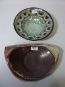 Studio pottery - Elizabeth Bailey (Kirbymoorside) bowl D24cm  and a Ruby and Reene (Darlington)