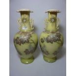 Pair 19th/20th century Japanese Satsuma vases H46cm