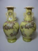 Pair 19th/20th century Japanese Satsuma vases H46cm