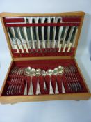 Canteen of silver-plated cutlery - six place settings - in presentation case