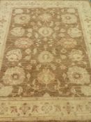 Persian Tabriz beige ground rug,