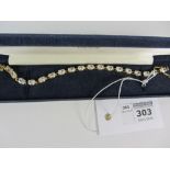 Gold-plated cubic zirconia link bracelet stamped 925