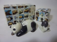 Royal Copenhagen 'Panda Bear Sleeping' and 'Mouse on Sugar' (boxed) (2)