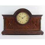 Edwardian mahogany dome top mantel clock,