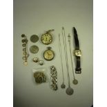 Hallmarked silver pocket watch, Smiths 'Empire' chromium plated pocket watch, Tusal wrist watch,