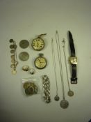 Hallmarked silver pocket watch, Smiths 'Empire' chromium plated pocket watch, Tusal wrist watch,