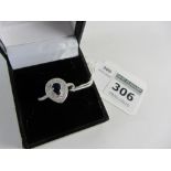 Pear shaped dress ring stamped 925