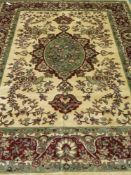 Persian Keshan design beige ground rug carpet,