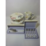 Royal Worcester 'Scented Flowers' jug, cake stand,