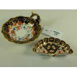 Royal Crown Derby fan shape pin dish, pattern no. 2451 and one other (2) Condition Report Handled