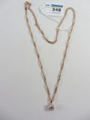 Rose gold-plated dress pendant necklace