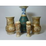 Japanese Meiji period cloisonne on porcelain vase with floral decoration, eight character mark to