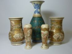 Japanese Meiji period cloisonne on porcelain vase with floral decoration, eight character mark to