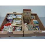 Loose stamps, cigarette cards, banknotes, rail timetables,