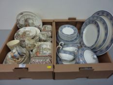 Early 20th century 'Rustic' pattern dinner plates (Rd. No.