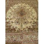 Persian Keshan beige ground rug carpet,
