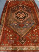 Persian Hamadam red ground rug,