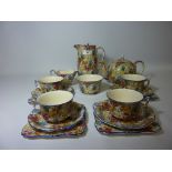 1930s Royal Winton 'Marguerite' 16 piece tea set comprising tea pot, water jug, sugar bowl, creamer,