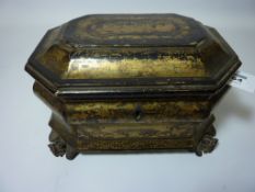 Early-mid 19th century Chinese export tea caddy L23cm