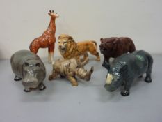 Melba Ware hippo, rhino and giraffe,