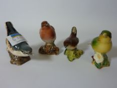 Four Beswick birds - Greenfinch, Nuthatch,