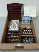 Collection of  Minton, Royal Doulton, Royal Worcester and pewter thimbles,