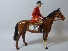 Beswick huntsman on bay horse  Condition Report In restored condition