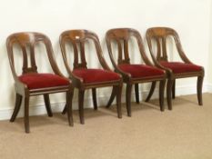 Set four Victorian mahogany chairs,