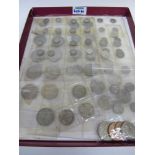 Uncirculated 1953 Coronation set and a collection of mostly pre-1947 coinage in one box