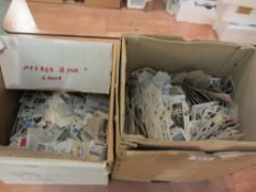 Large quantity of loose Cigarette cards in two boxes