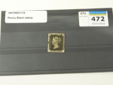 GB 1840 One Penny Black (SK) stamp
