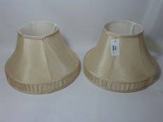 Pair of cream silk lamp shades H24cm