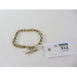 Chain link bracelet with T bar stamped 375 approx 19.