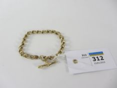 Chain link bracelet with T bar stamped 375 approx 19.