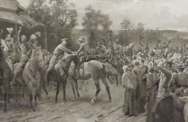 'The Relief of Ladysmith', Edwardian engraving signed in pencil by the artist John H F Bacon, pub.