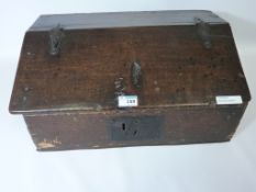 18th century country stained oak plank box,