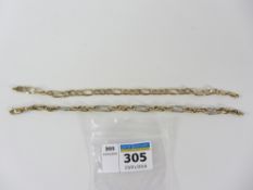 Gold fancy link bracelet and a similar bracelet both hallmarked 9ct approx 6gm