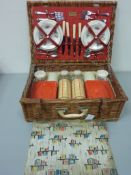 Vintage/Retro Brexton picnic basket with fitted contents