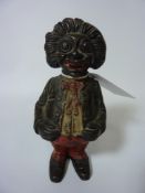 Cast metal 'Golliwog' money box H16cm