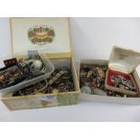 Vintage and later costume jewellery in four boxes