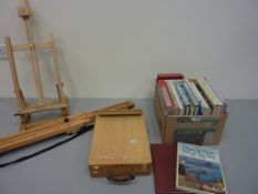 Three artists easel's and art books in one box