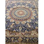 Persian Keshan design blue ground rug carpet,